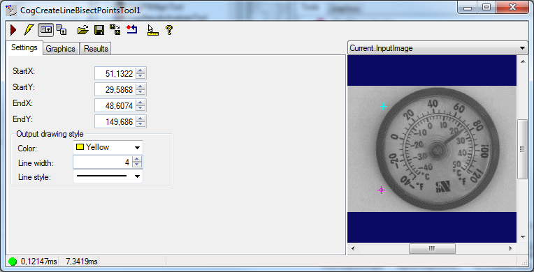 Cognex Dimensioning Create Line Bisect Points Control Create Line Bisect Points Whole Control