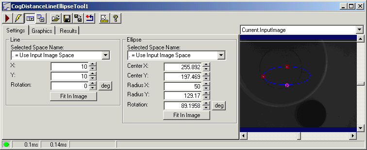 Cognex Dimensioning Distance Line Ellipse Control Distance Line Ellipse Whole Control