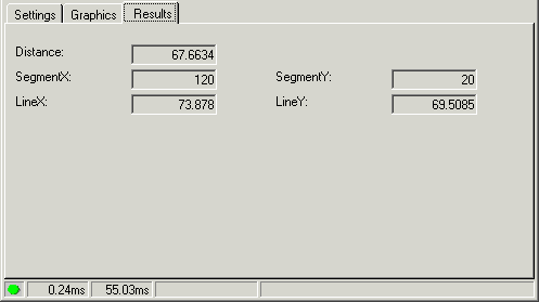 Cognex Dimensioning Distance Segment Line Control Distance Segment Line Results Tab