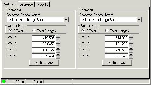 Cognex Dimensioning Distance Segment Segment Control Distance Segment Segment Settings Tab