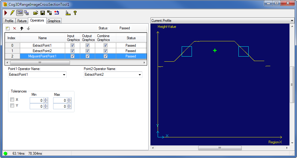 Cognex Image Processing Cog 3DRange Image Cross Section Midpoint Point Point