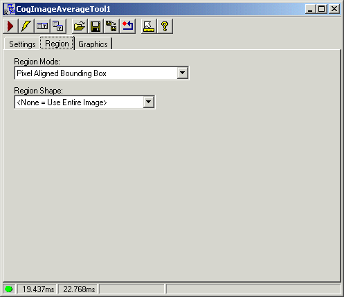 Cognex Image Processing Image Average Image Average Region Tab