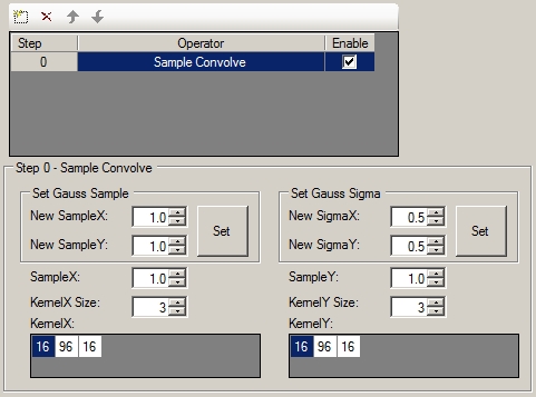 Cognex Image Processing One Image Control Sample Convolve Settings
