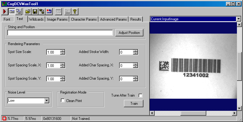 CognexOCVMax OCVmax OCVMax Text Tab