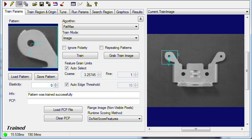 Cognex Patmax Align Reference Patmax Control Train Params