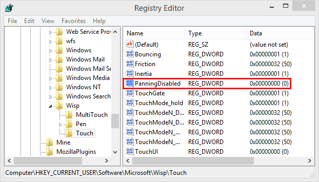 Display Graphics Walkthrough TouchScreen RegEdt