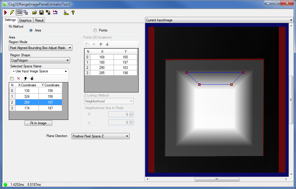 Image Processing Profile Plus Example Plane Estimator Setup Area