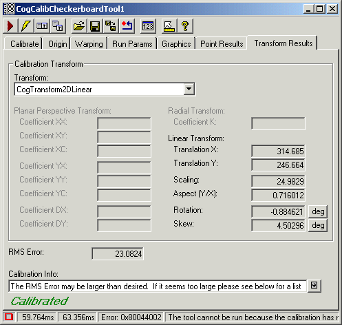 Cognex Calib Fix Cog Calib Checkerboard Calib Checkerboard Transform Results Tab
