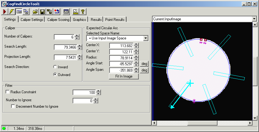 Cognex Caliper Cog Find Circle Find Circle Whole Control