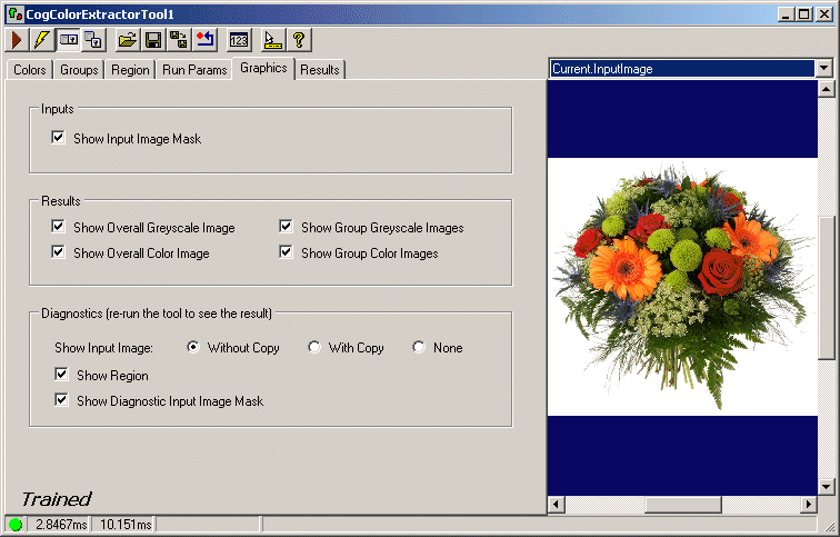 Cognex Color Extractor Color Extractor Color Extractor Graphics Tab