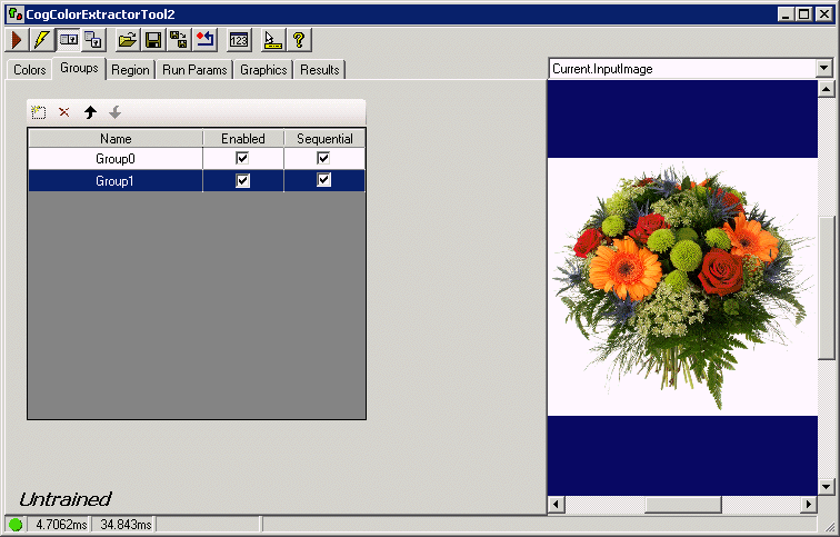 Cognex Color Extractor Color Extractor Color Extractor Groups Tab