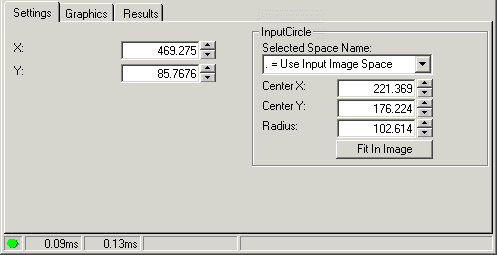 Cognex Dimensioning Distance Point Circle Control Distance Point Circle Settings Tab