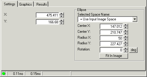 Cognex Dimensioning Distance Point Ellipse Control Distance Point Ellipse Settings Tab