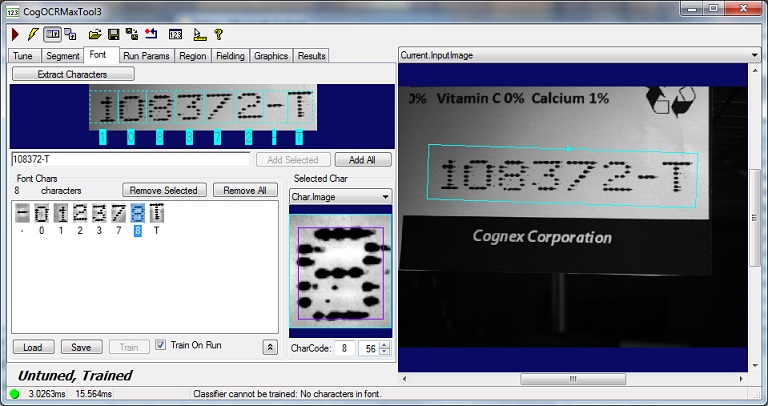 CognexOCRMax OCRMax Font Training