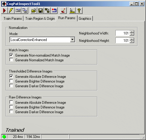 Cognex Pat Inspect Reference Pat Inspect Run Params Tab