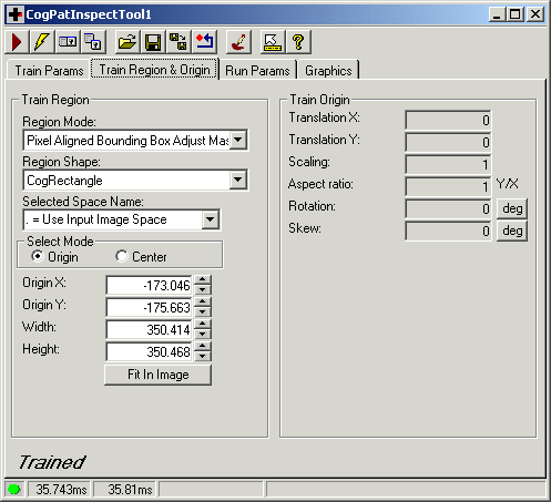 Cognex Pat Inspect Reference Pat Inspect Train Region Origin Tab