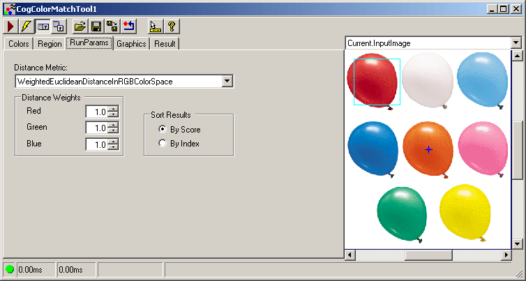 Cognex Color Match Color Match Color Match Run Params Tab