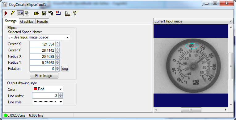 Cognex Dimensioning Create Ellipse Control Create Ellipse Whole Control