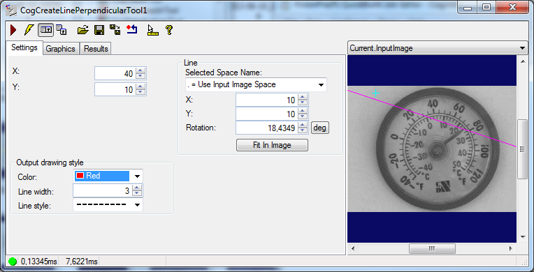 Cognex Dimensioning Create Line Perpendicular Control Create Line Perpendicular Whole Control