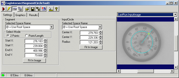Cognex Dimensioning Intersect Segment Circle Control Intersect Segment Circle Whole Control