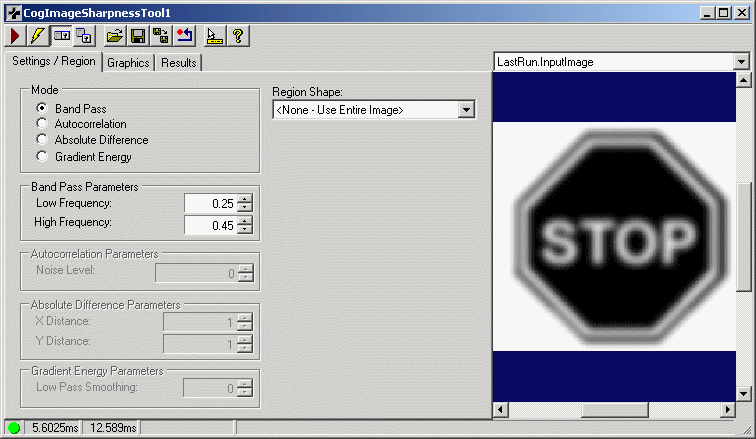 Cognex Image Processing Image Sharpness Image Sharpness Whole Control