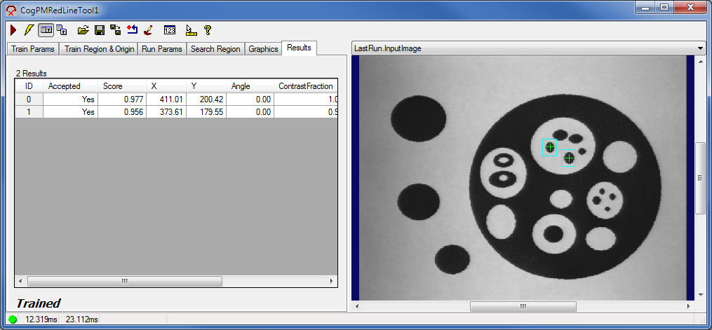 Cognex Patmax Red Line Reference Patmax Red Line Control Results
