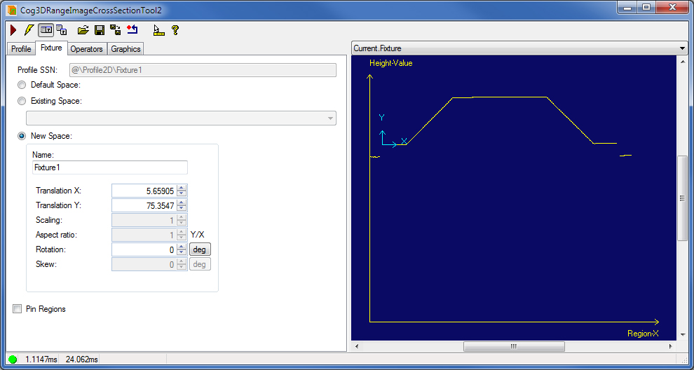 Image Processing Profile Plus Example 3DCross Section Manual Fixture