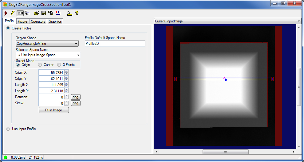 Image Processing Profile Plus Example 3DCross Section Specify Region