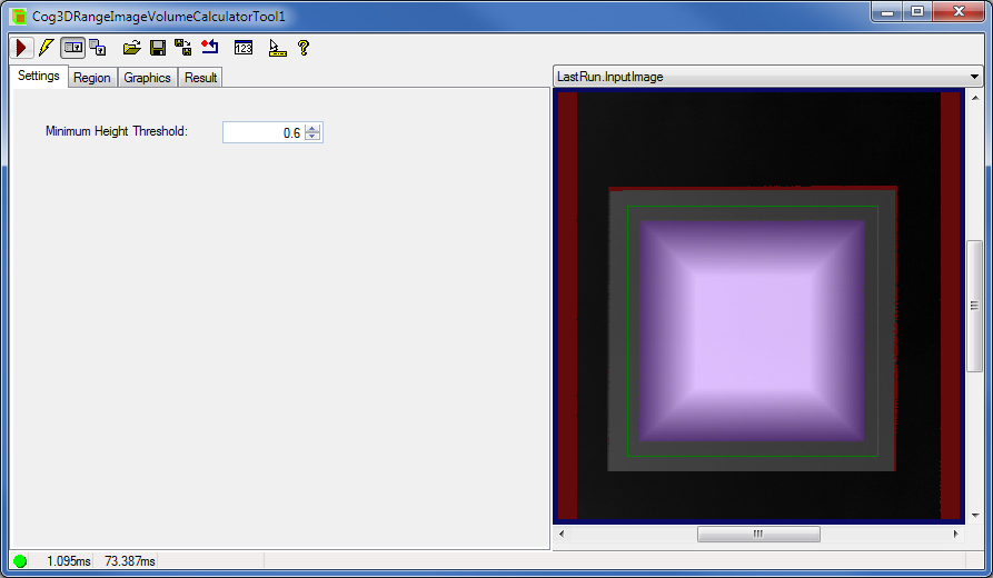 Image Processing Profile Plus Example 3DVolume Calculator QBConfiguration Increased Minimum Height Theshold