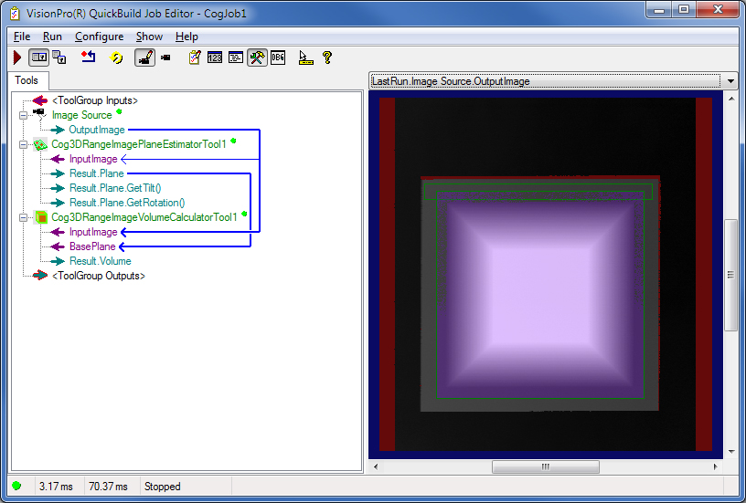 Image Processing Profile Plus Example 3DVolume Calculator QBConfiguration with output