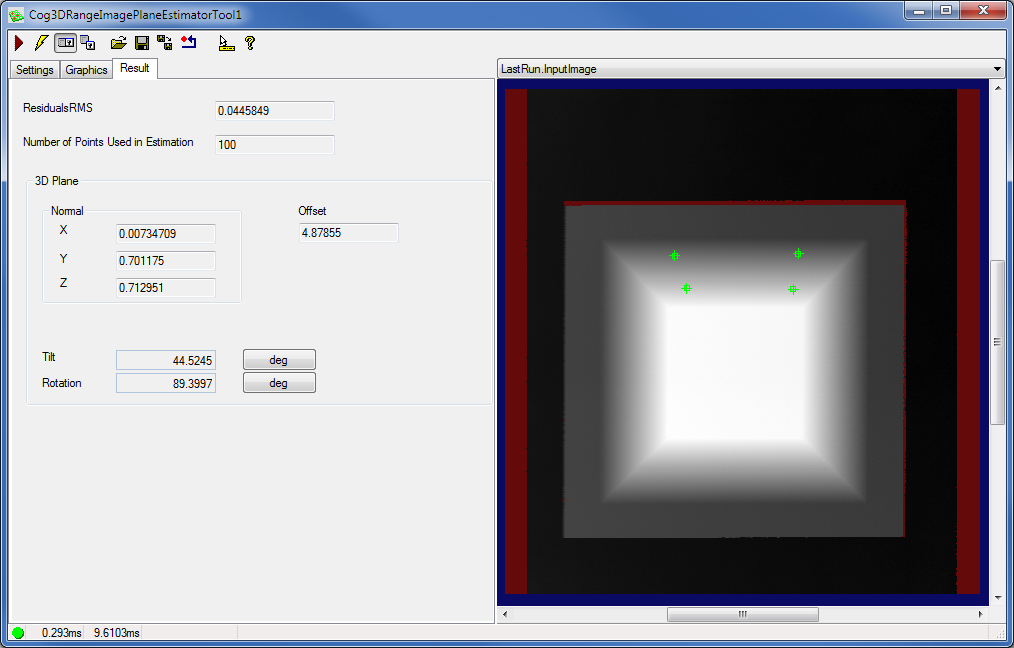 Image Processing Profile Plus Example Plane Estimator Results