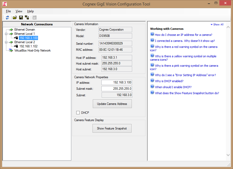 Acquisition Profile Plus Walkthrough DS 900 Acquisition gigeconfig 01