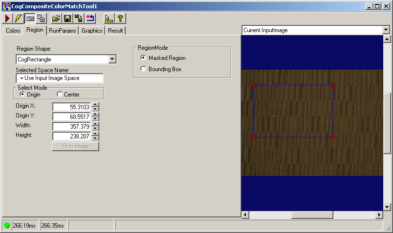 Cognex Composite Color Match Composite Color Match Composite Color Match Region Tab