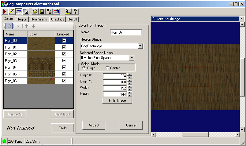 Cognex Composite Color Match Composite Color Match Using Region Function