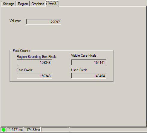 Cognex Image Processing Cog 3DRange Image Volume Calculator Volume Calculator Result Tab