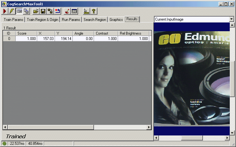 Cognex Search Max Search Max Results Tab