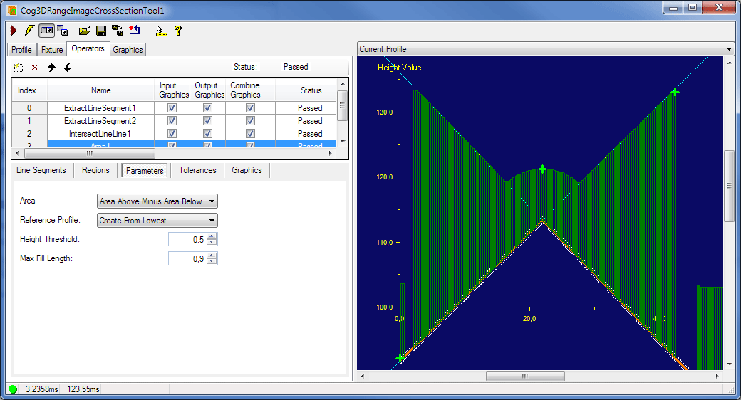 Image Processing Profile Plus Example 3DCross Section Max Fill Length