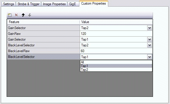 Acquisition GigEVision Walkthroughs Configure Dual Taps Configured Properties