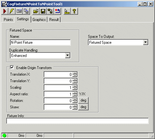 Cognex Calib Fix Cog FixtureNPoint ToNPoint Cog FixtureNPoint ToNPoint Settings Tab
