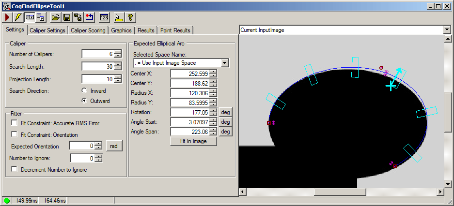Cognex Caliper Cog Find Ellipse Find Ellipse Whole Control