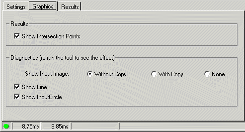 Cognex Dimensioning Intersect Line Circle Control Intersect Line Circle Graphics Tab