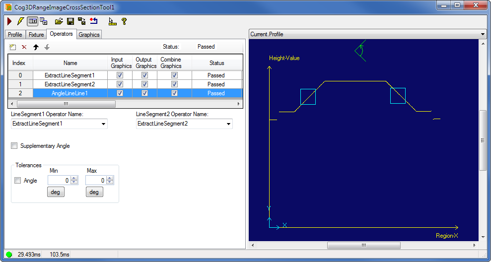 Cognex Image Processing Cog 3DRange Image Cross Section Angle Line Line