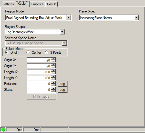 Cognex Image Processing Cog 3DRange Image Volume Calculator Volume Calculator Region Tab