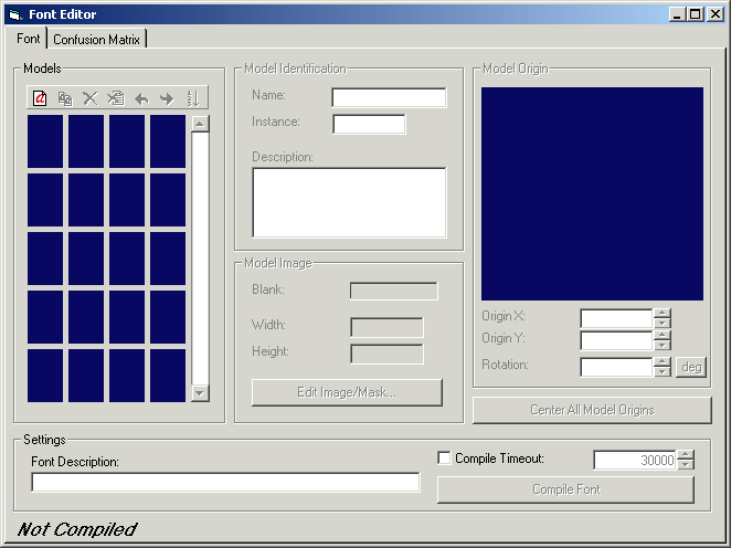 Identification OCV Walkthrough Font Editor OCVBlank Font Editor