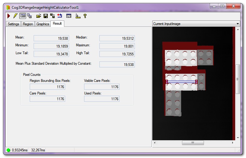 Image Processing Profile Plus Example Height Measurement With Profile Plus Height Tool result
