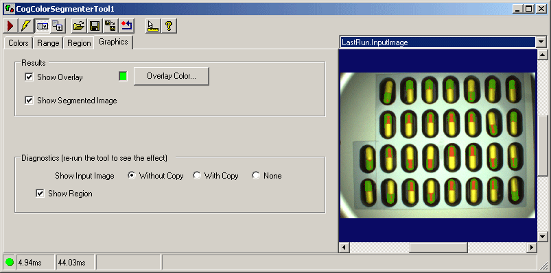Cognex Color Segmenter Color Segmenter Color Segmenter Graphics Tab