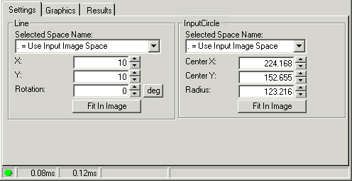Cognex Dimensioning Distance Line Circle Control Distance Line Circle Settings Tab