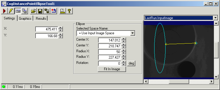 Cognex Dimensioning Distance Point Ellipse Control Distance Point Ellipse Whole Control