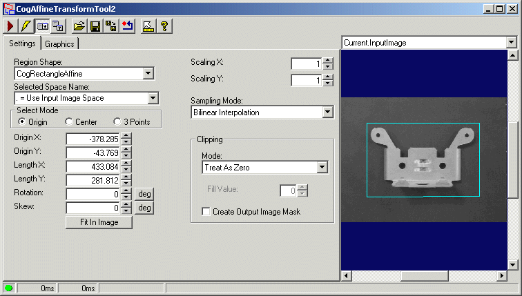 Cognex Image Processing Affine Transform Affine Transform Whole Control