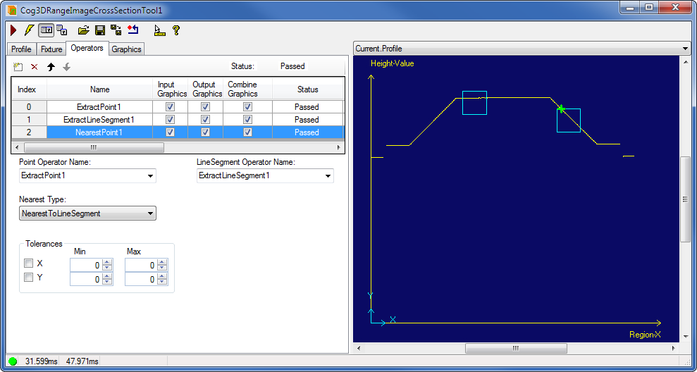 Cognex Image Processing Cog 3DRange Image Cross Section Nearest Point 3